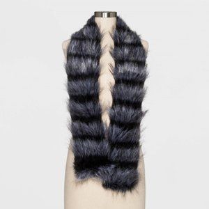 Mossimo & Co. Black & Gray Faux Fur stole scarf